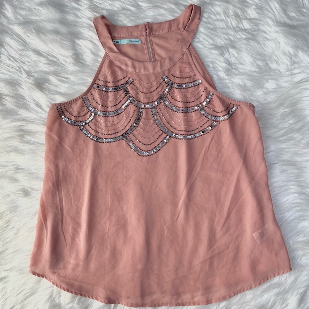 Maurices Beaded/Sequin‎ Sheer Tank Top